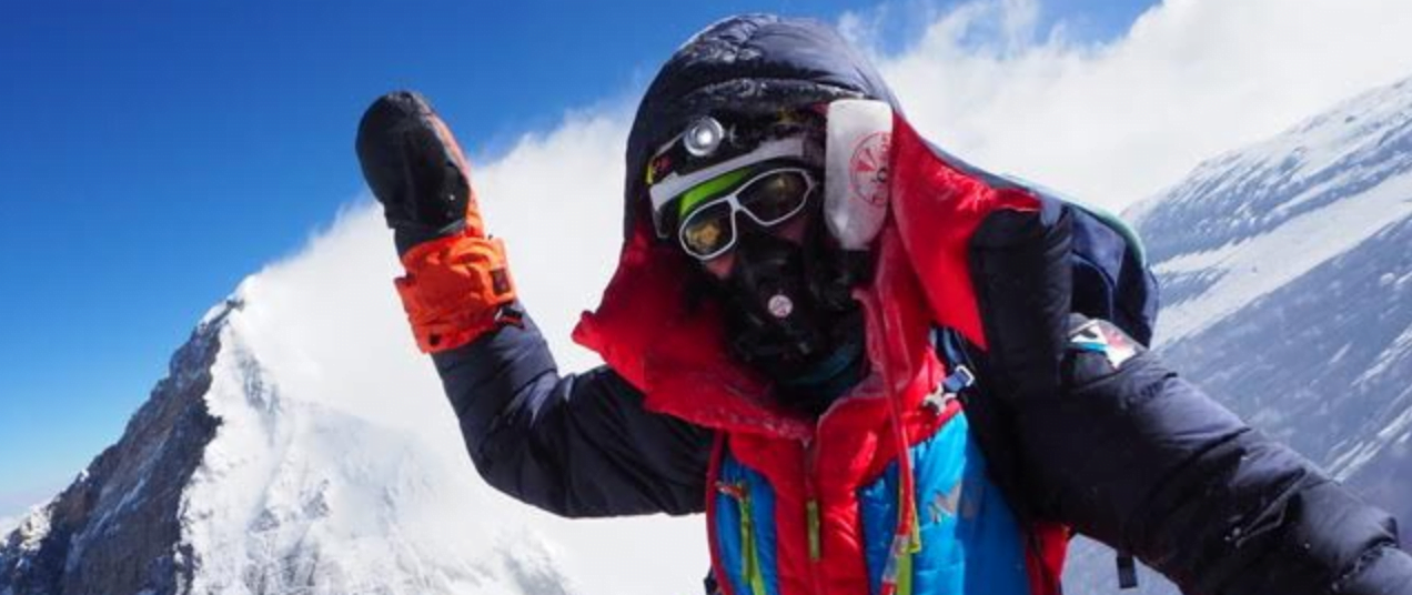 Female climbing Everest