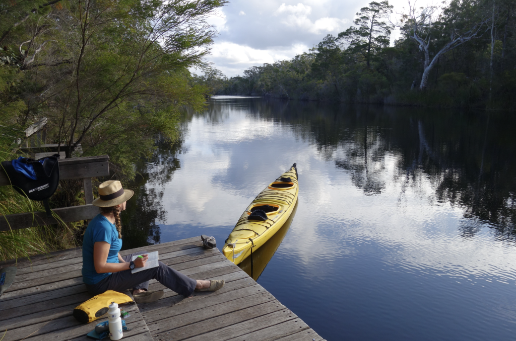 Laura paddling the Noosa River