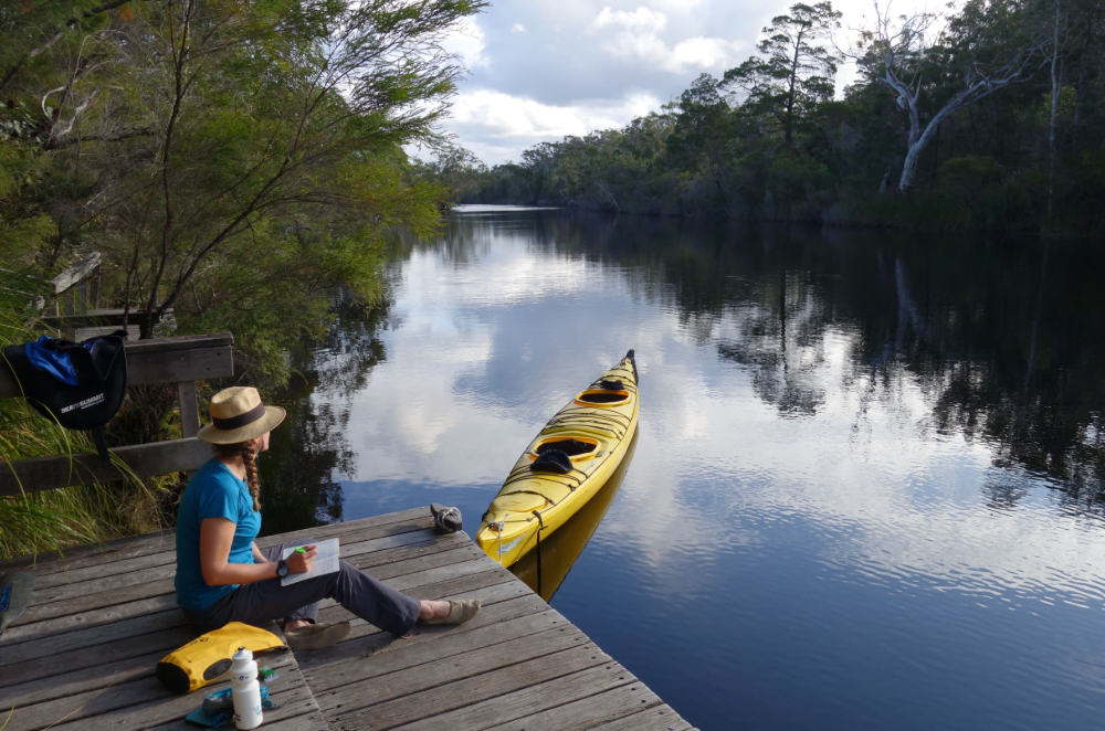 Laura paddling the Noosa River